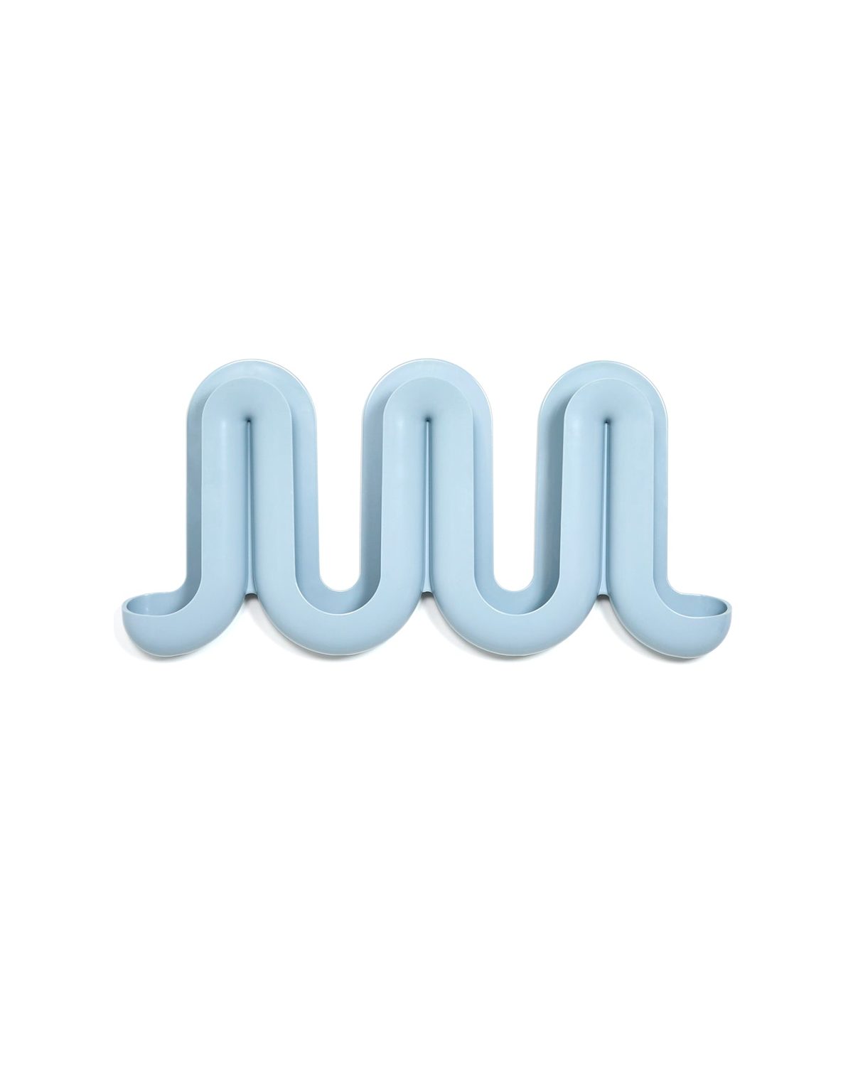 Heller Swell wall catchall in Blue by Anna Dawson: wave-shaped wall hook and tray