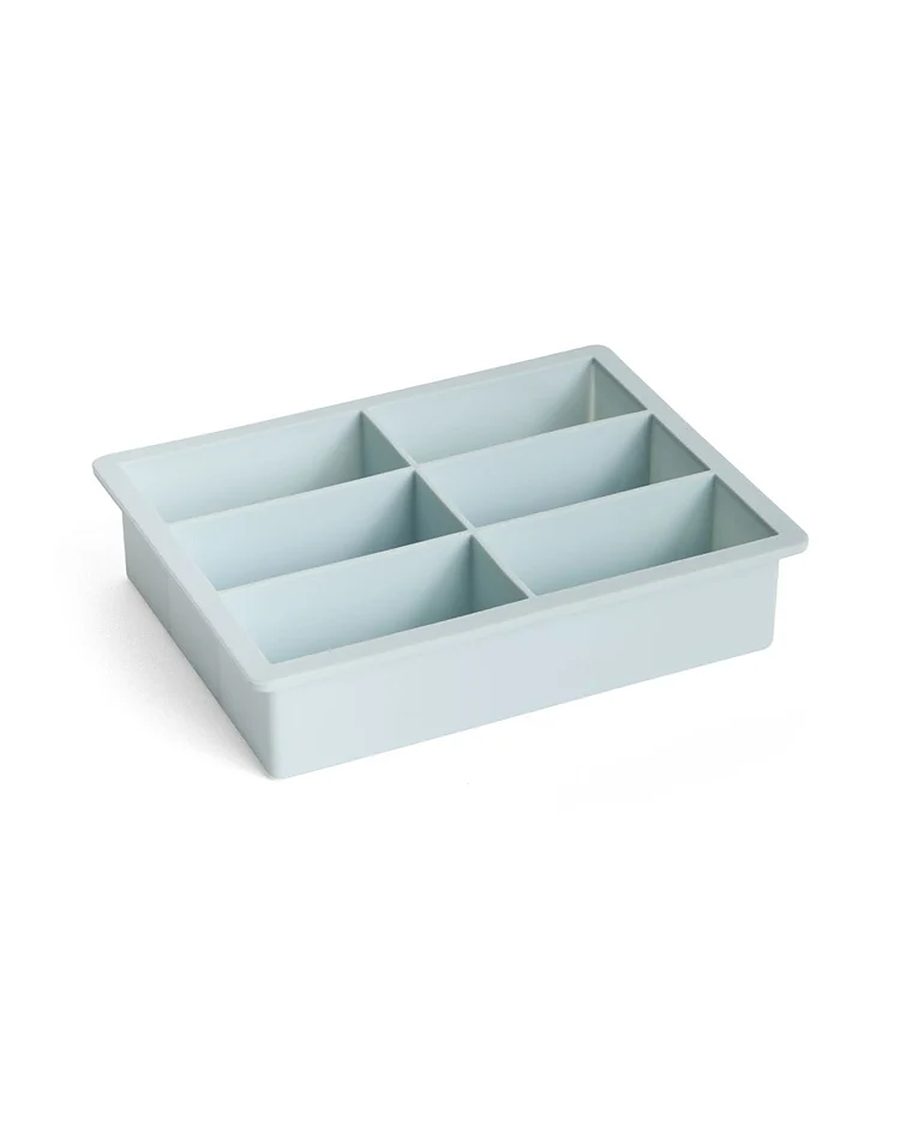 HAY Ice Cube Tray in light blue, six large square compartments