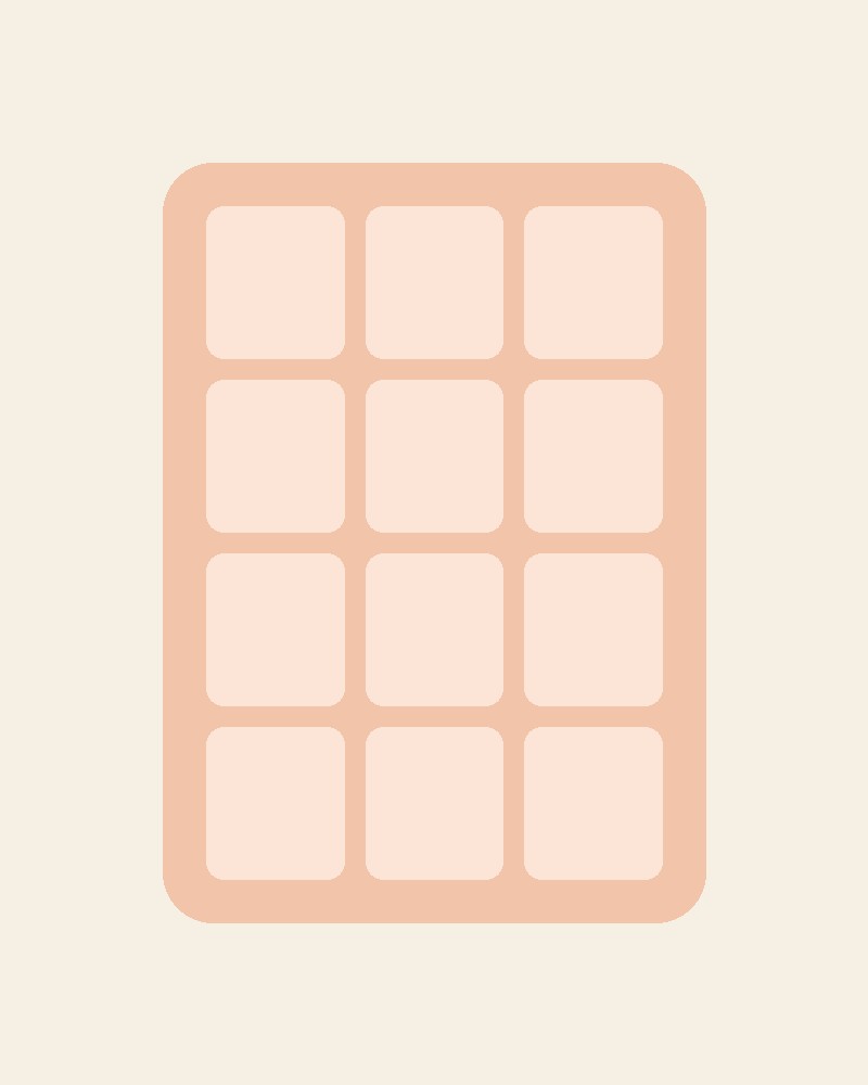 Ice Cube Tray Square XL · Peach (illustration)